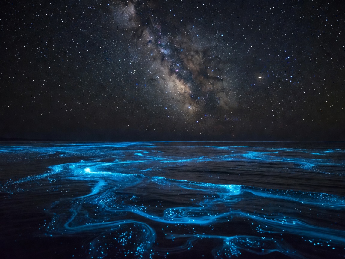 Bioluminescent Bay kayak experience under starry night sky in Mosquito Bay Vieques