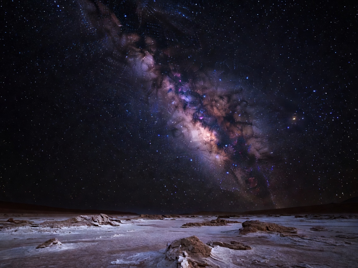 Clear view of the Milky Way galaxy over the Atacama Desert night sky reserve in Chile